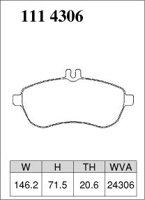 DIXCEL Front Brake Pads - Mercedes-Benz C-Class (W204/S204/C204) / E-Class (W212/S212/C207) / SLK (R172) Pad Shape