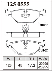 Dixcel Premium Rear Brake Pads – BMW M3 E30 / E36 / M5 E34 / Z3 M