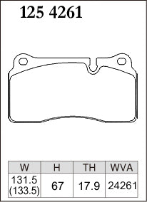 Pad Shape for DIXCEL M Type Rear Brake Pads – BMW M2 F87 / M3 F80 / M4 F82 (2NH)