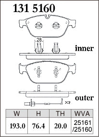 DIXCEL Front Brake Pads – Audi A8 / S8 (D4) / SQ5 (8R)