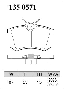 Dixcel ES Type Rear Brake Pads – Renault Megane III RS (Mechanical Handbrake)