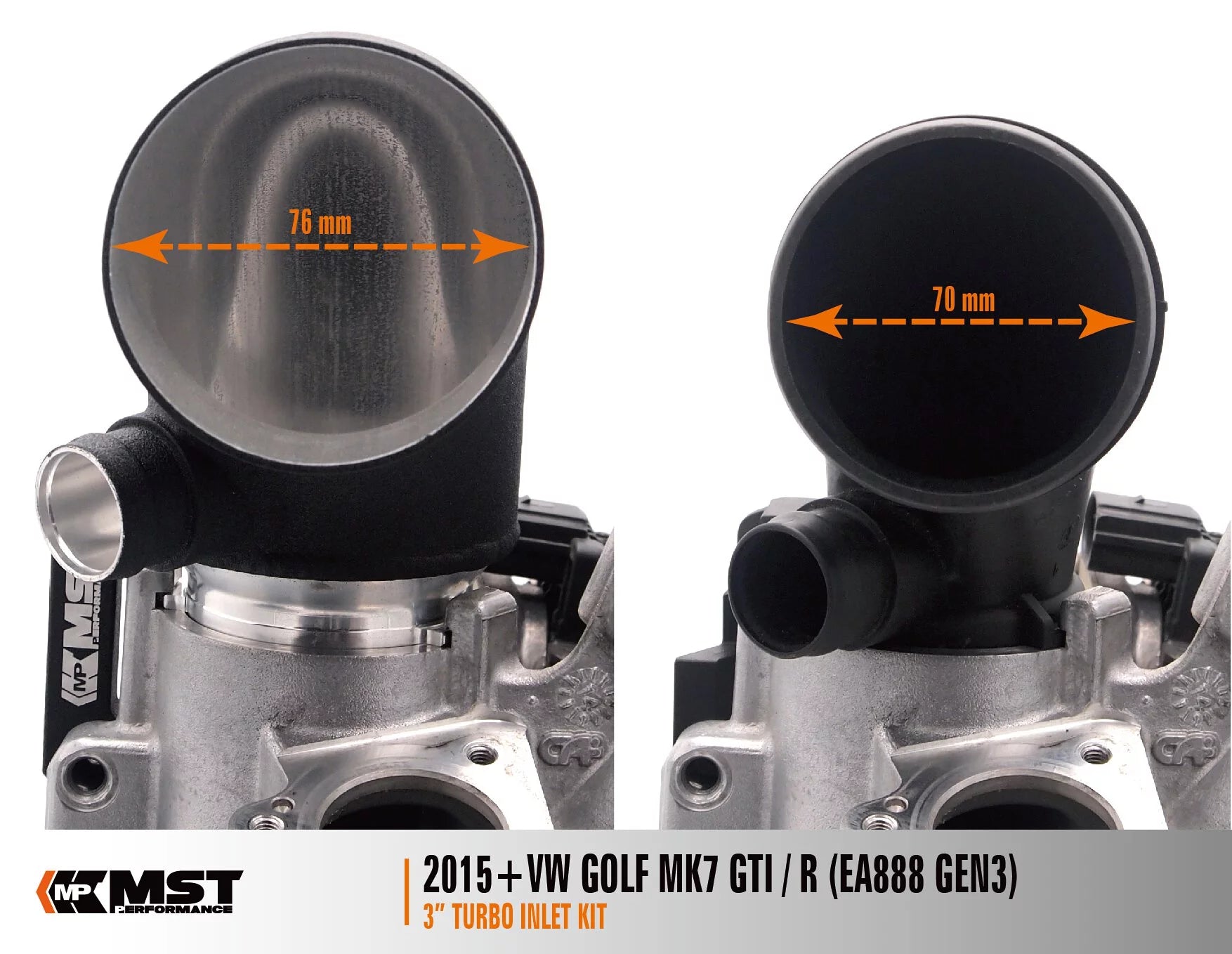 MST 3" Turbo Inlet Kit – VW Golf GTI/R Mk7 & Audi A3/S3 8V - Chicane Australia