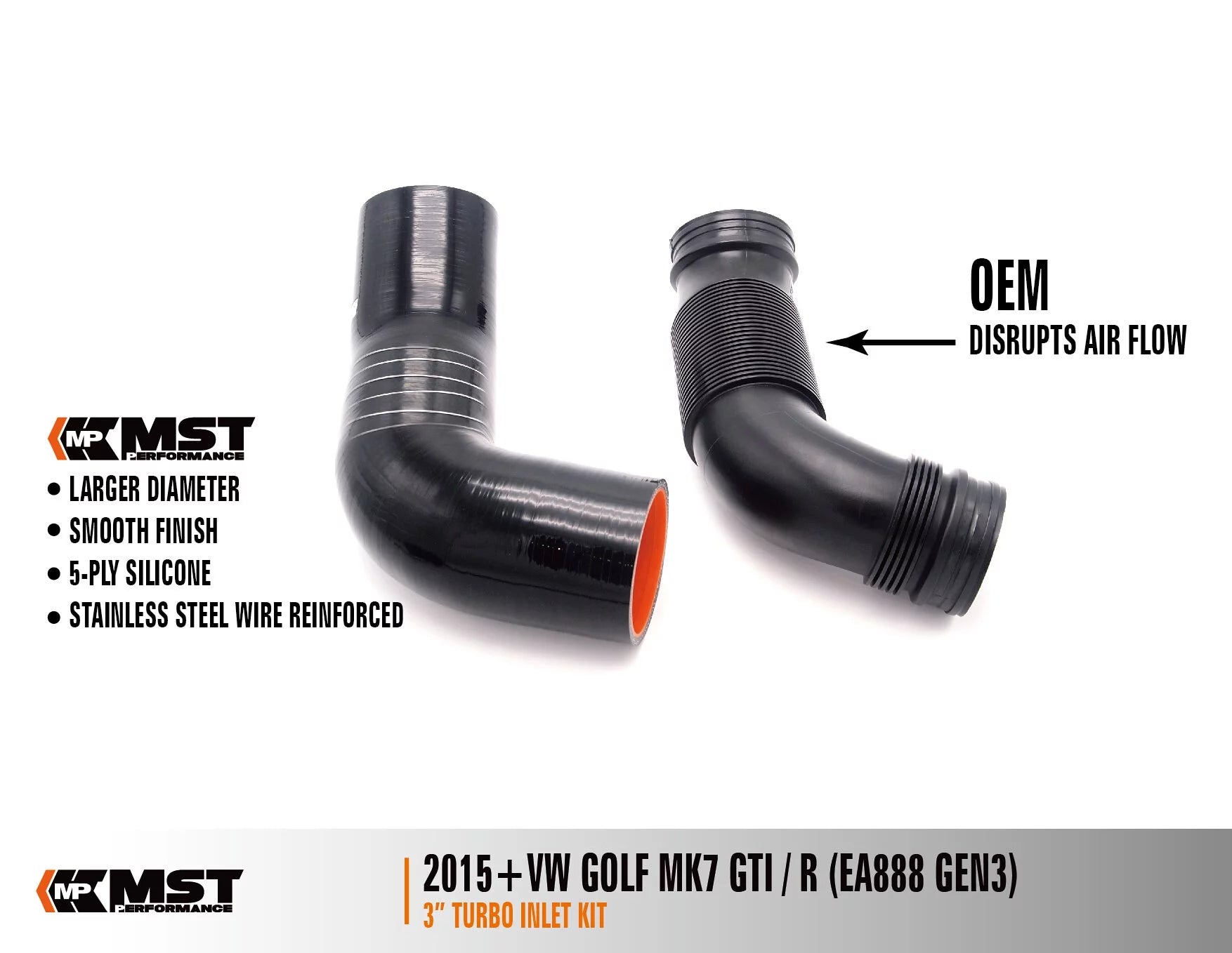 MST 3" Turbo Inlet Kit – VW Golf GTI/R Mk7 & Audi A3/S3 8V - Chicane Australia