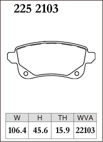 DIXCEL Rear Brake Pads - Renault Megane (B95/K95/X95/BFB) / Arkana (XJL) / Nissan Juke (F16) - Electronic Parking Brake Pad Shape