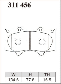 DIXCEL Front Brake Pads - Toyota Hilux / Landcruiser Prado (120/150 Series) / Fortuner / FJ Cruiser / Mitsubishi Pajero (NS/NT/NW/NX) Pad Shape