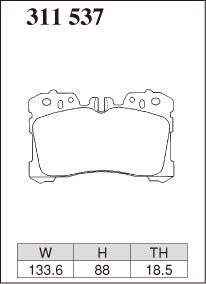 DIXCEL Front Brake Pads - Lexus LS460 (USF40/USF41) / LS500 (VXFA50) / LS600h (UVF45) Pad Shape
