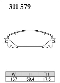 DIXCEL Front Brake Pads - Lexus RX (AL10/AL20/AL30) / NX (AZ10/AZ20) / Toyota Alphard (AH20/AH30/AH40) Pad Shape