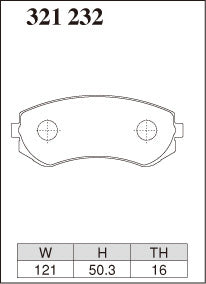 DIXCEL Front Brake Pads - Nissan Patrol (GU/Y61) / Cefiro (A31) / Pulsar SSS (N14) Pad Shape