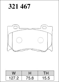 Pad Shape for Dixcel S Type Front Brake Pads – Nissan 370Z / Nissan Z RZ34