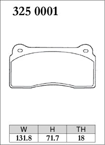 Pad Shape for Dixcel Z Type Rear Brake Pads – Nissan GT-R R35 (4 Piston Brembo)