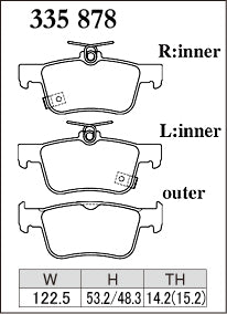 DIXCEL Rear Brake Pads - Honda Civic (FC/FK7/FL1) Pad Shape
