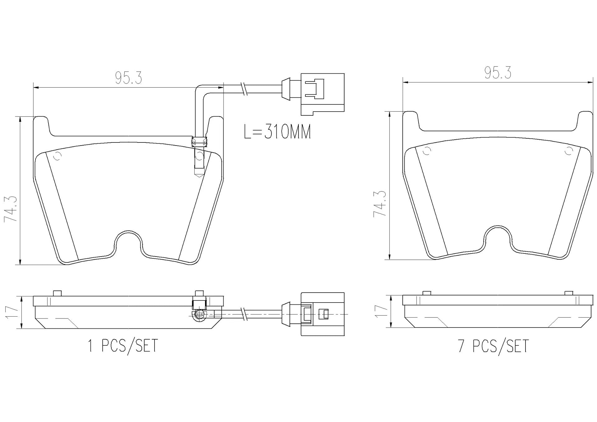 Brembo Front Brake Pads – NAO Ceramic for Audi RS3 (8V 2017+) / TT RS (8S 2017+)