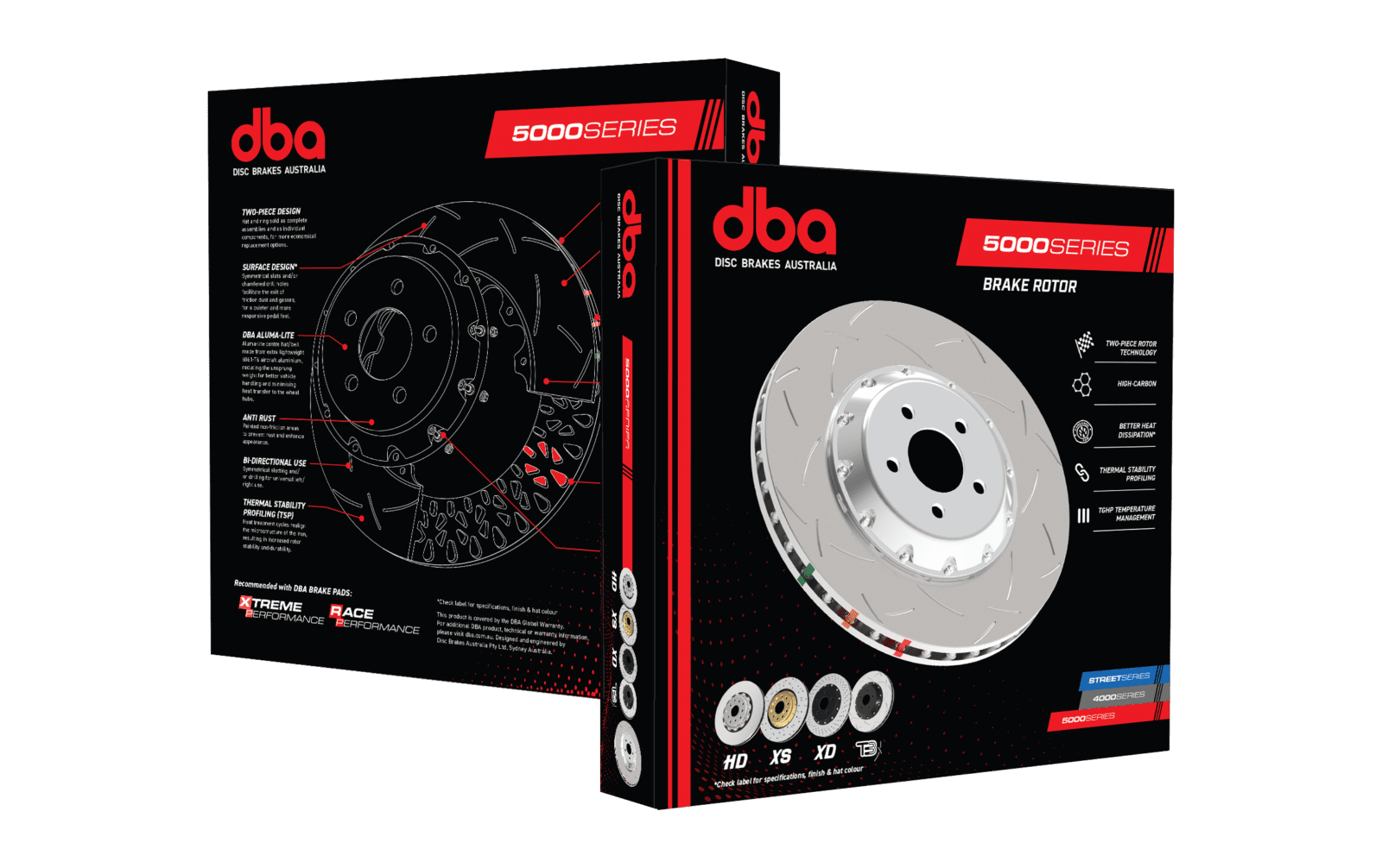 DBA 5000 Series OE Slotted 2-Piece Rear Rotor (Right) – HSV Clubsport R8 LSA VF – 372x28mm
