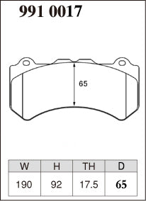 Pad Shape for Dixcel Z Type Front Brake Pads – Nissan GT-R R35 / Jeep Grand Cherokee SRT-8 (6 Piston Brembo)