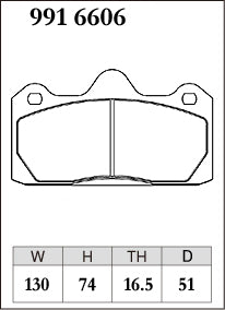 DIXCEL Rear Brake Pads - AP Racing CP6602 / CP6606 / CP6627 Pad Shape
