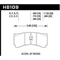 Hawk DTC-70 Front Brake Pads – Alcon CAR89 / TA6+, AP Racing CP9660 (18mm)