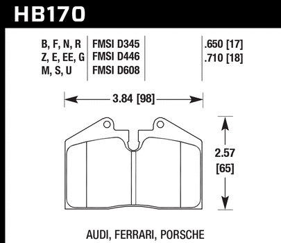 Hawk DTC-60 Front Brake Pads – Alcon CAR36 (17mm)