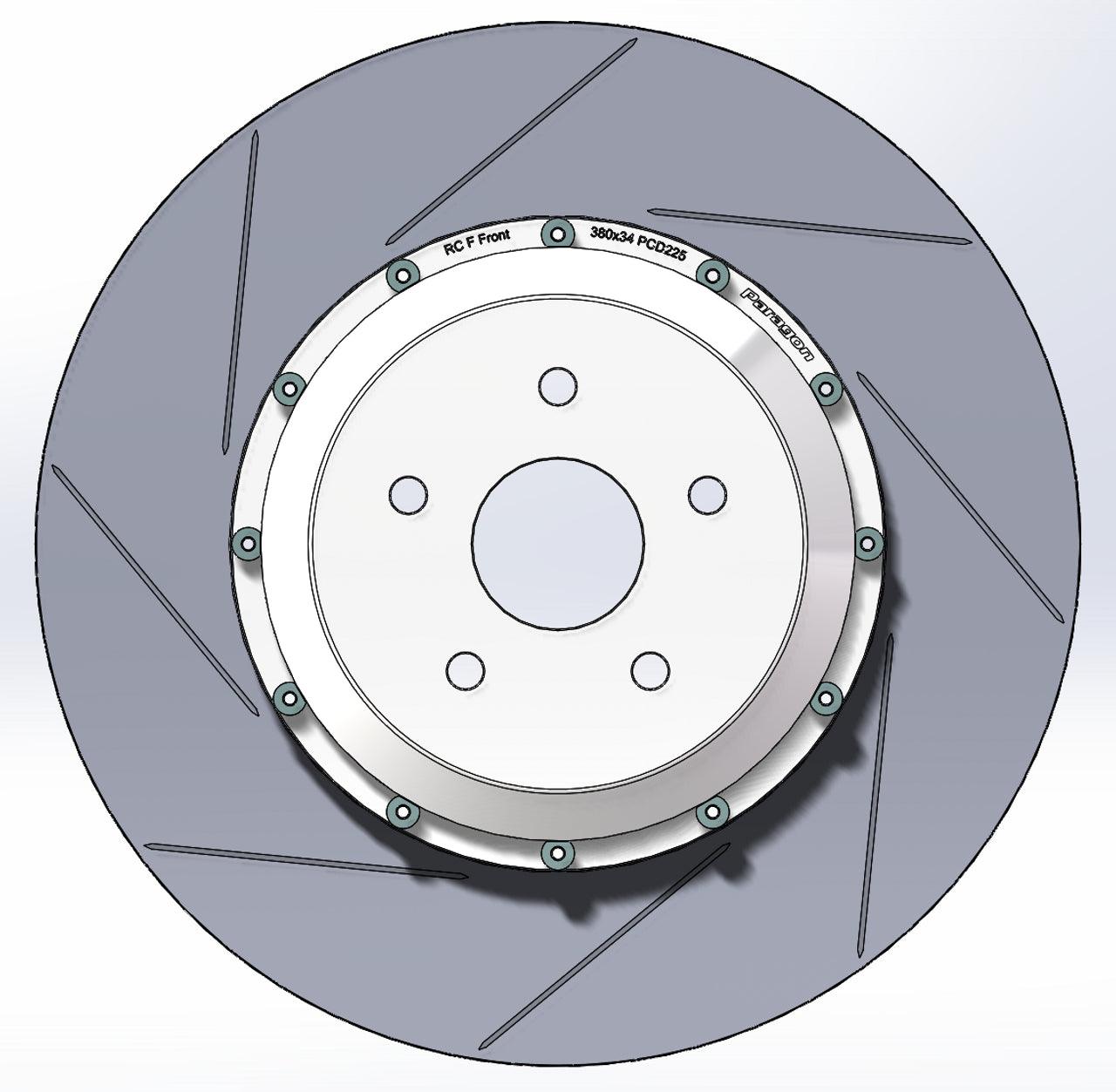 Paragon 2-Piece Front Brake Rotor Pair - Lexus RC F USC10 / GS F URL10 - 380x34mm - Chicane Australia