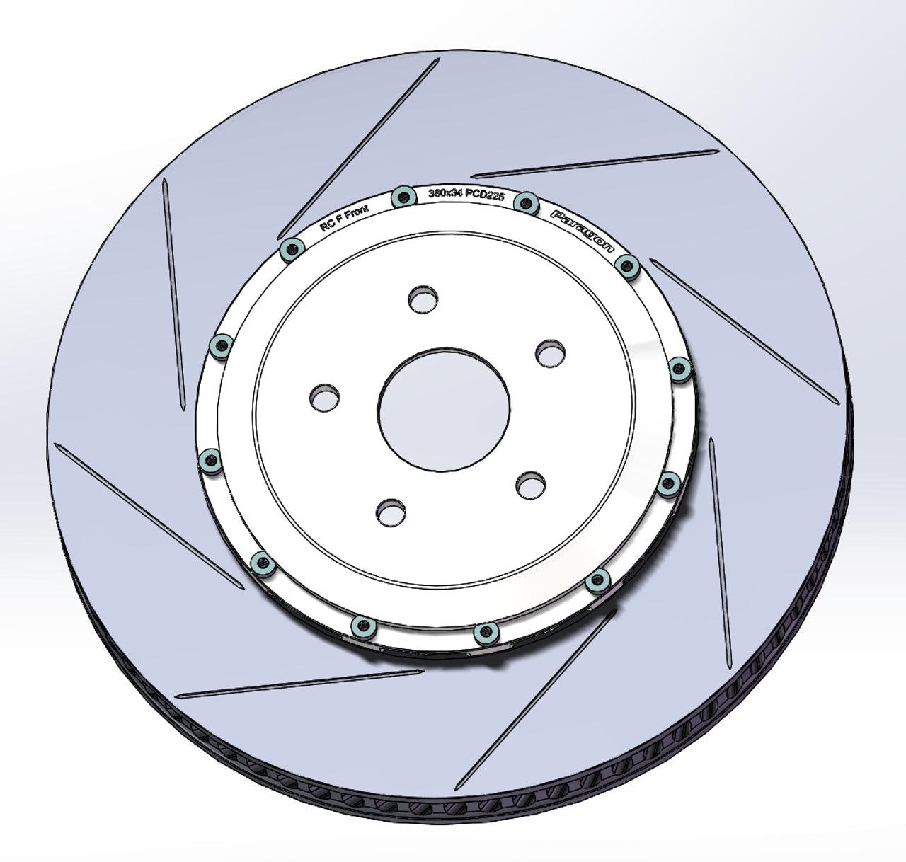 Paragon 2-Piece Front Brake Rotor Pair - Lexus RC F USC10 / GS F URL10 - 380x34mm - Chicane Australia