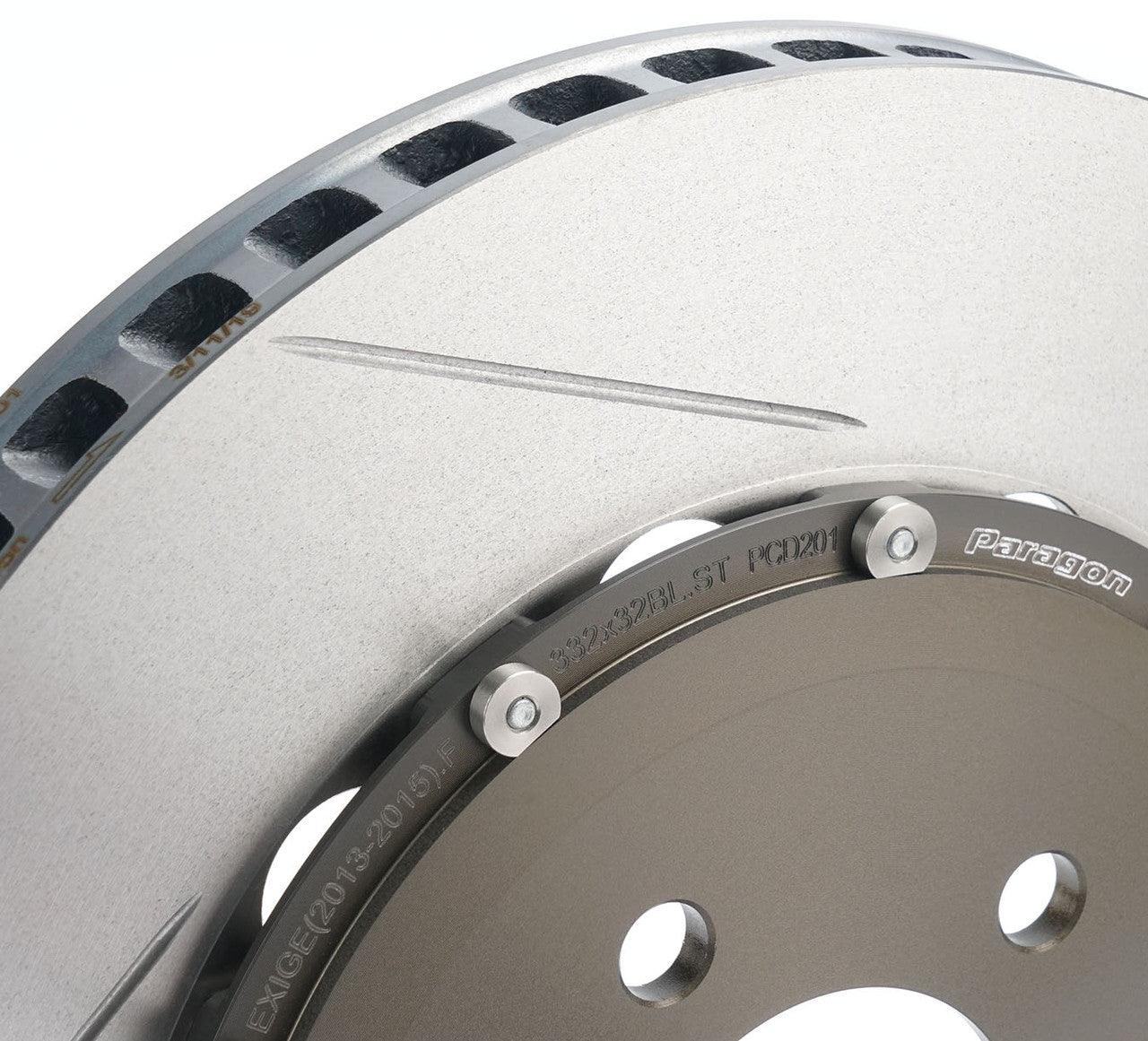 Paragon 2-Piece Front Brake Rotor Pair - Lotus Exige V6 (D-Bobbin Version) - 332x32mm - Chicane Australia