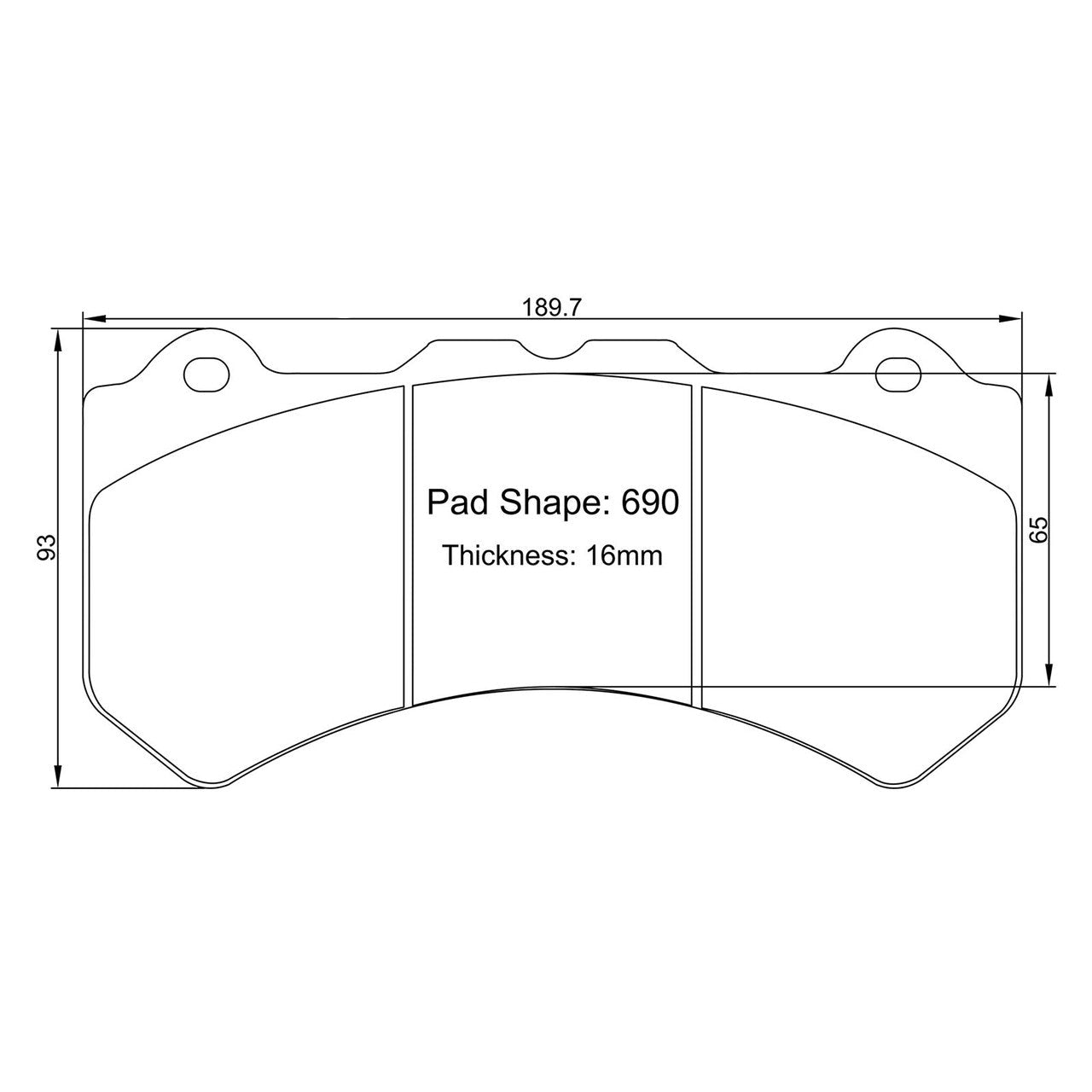 Pad Shape for Alcon CAR70