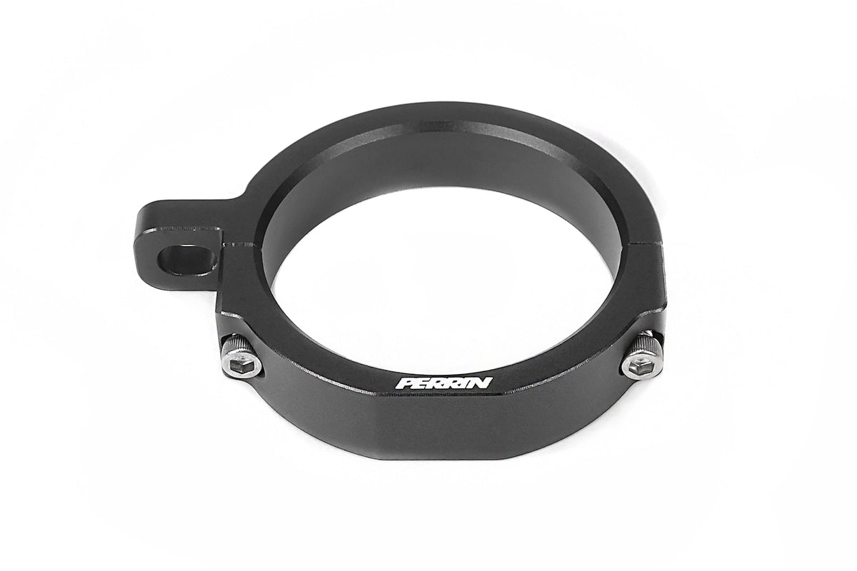 PERRIN charge pipe bracket – assembled black clamp with mounting tab