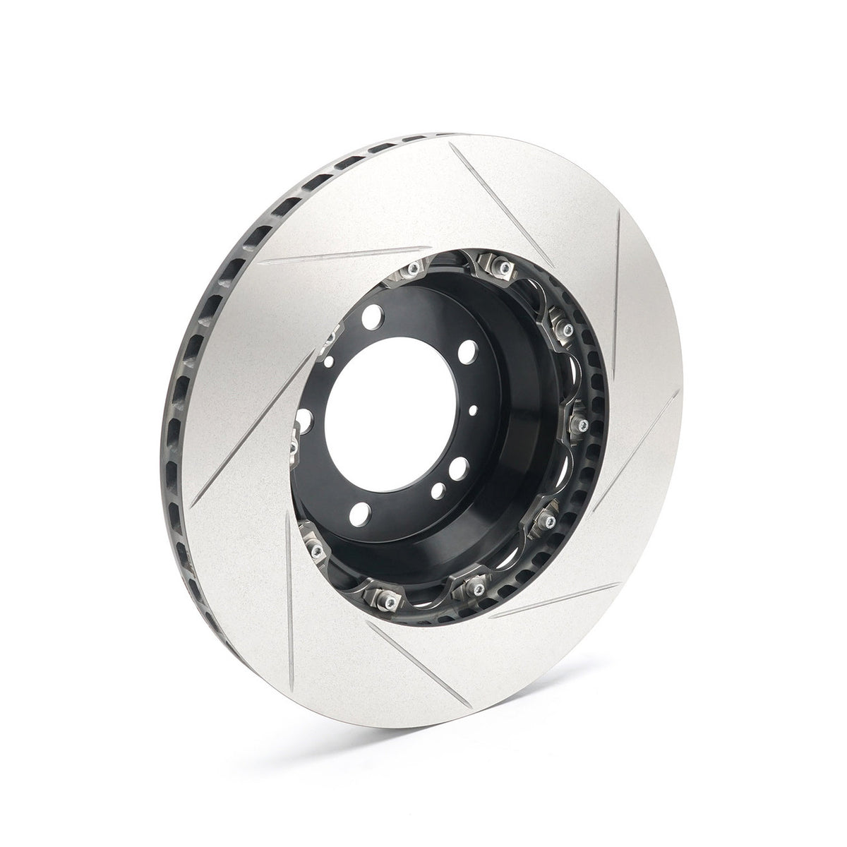 Paragon 992 Carrera S rear rotor, angled view of slotted face