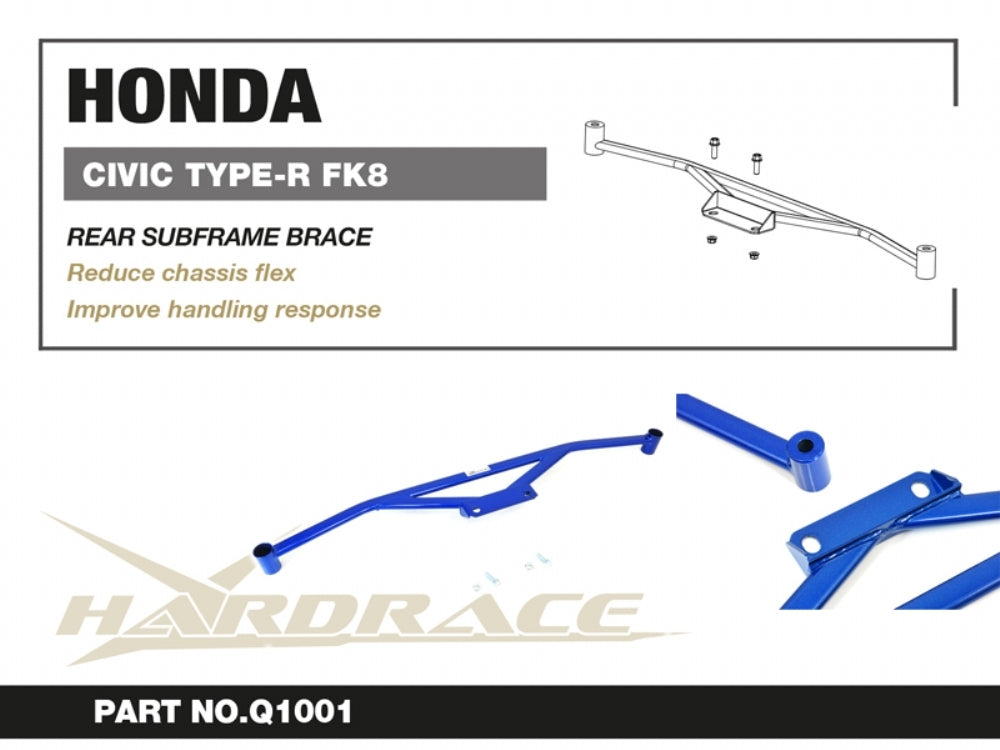 Hardrace Rear Subframe Brace – Honda Civic Type R (FK8/FL5) 2017+ - Chicane Australia