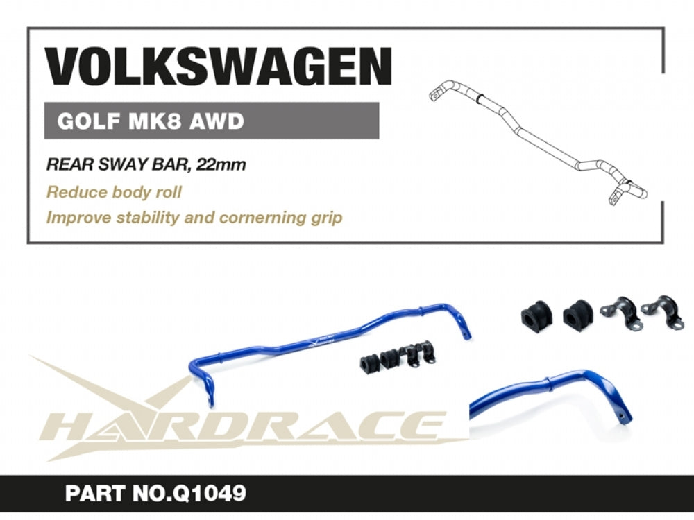 Hardrace Rear Sway Bar – Golf R MK8 AWD - Chicane Australia