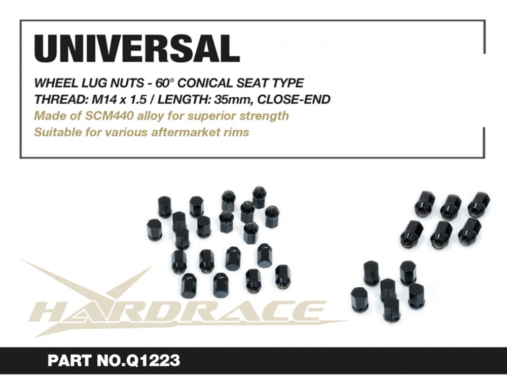 Hardrace SCM440 HEX-21 Wheel Nuts – M14 x 1.5 35mm (Set of 20) - Chicane Australia