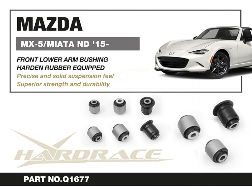 HARDRACE front lower arm bushings – Mazda MX-5 ND – part number Q1677 product sheet