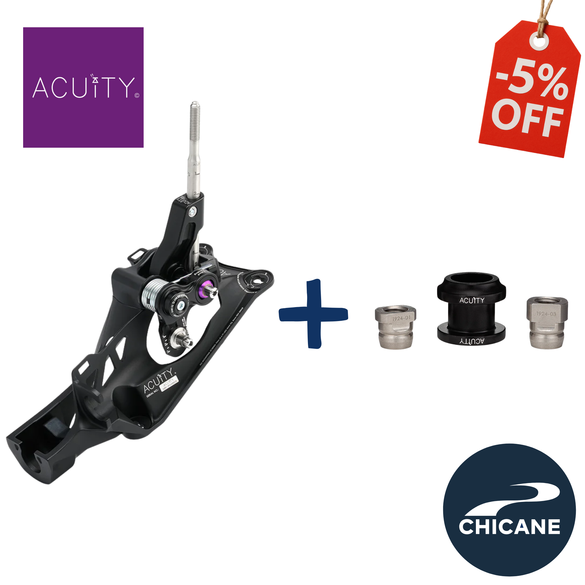 ACUITY 4-Way Adjustable Performance Shifter & Aluminium Shift Boot Collar (Satin Black) Bundle – Honda Civic Type R FL5