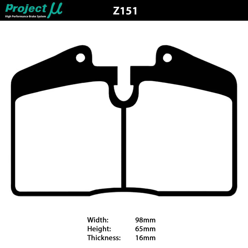 Project Mu Z151-HC-EP Brake Pads – Alcon CAR36 (16mm) - Chicane Australia