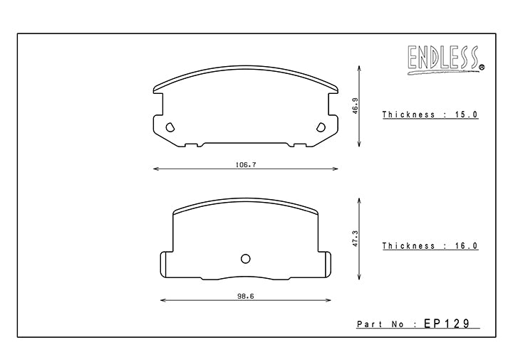 Endless CC40 (ME20) Rear Brake Pads – Toyota MR2 (85–95, incl. NA / Super Charger / Turbo) / MR2 Spyder (00–05)