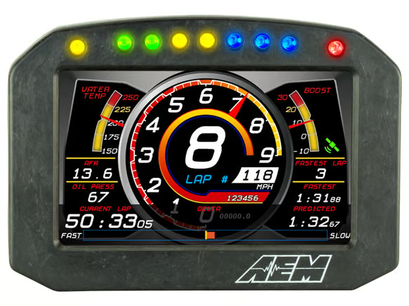 AEM CD-5FLG Carbon Flat Logging Display with Internal GPS - Chicane Australia