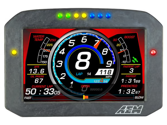 AEM CD-7FLG Carbon Flat Logging Display with Internal GPS - Chicane Australia