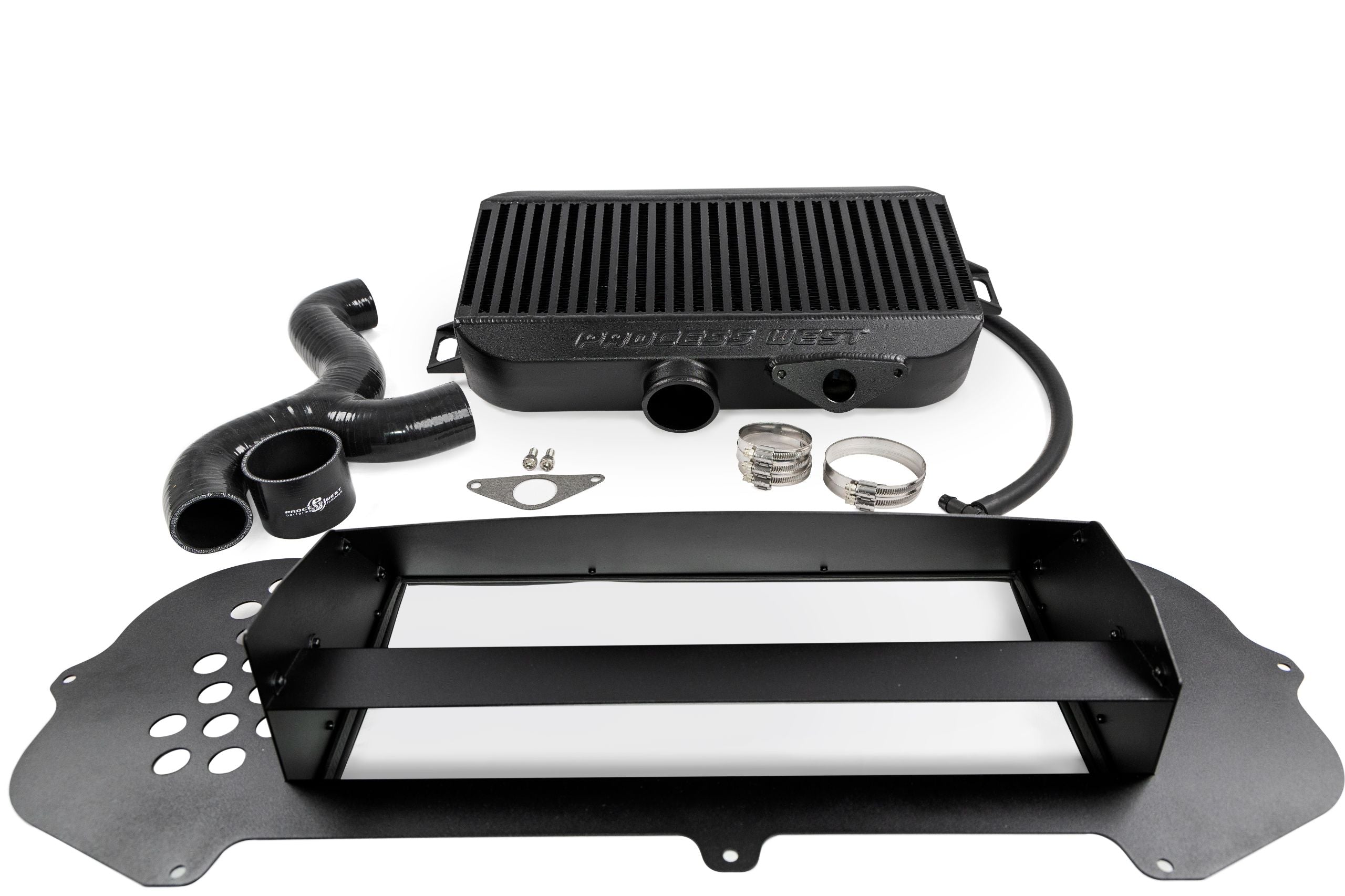 Process West Top Mount Intercooler – Subaru GD STI (03–05) – Black - Chicane Australia