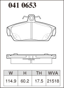 DIXCEL Front Brake Pads - Rover MGF (RD18K) - 1.8 / 1.8 VVC Pad Shape