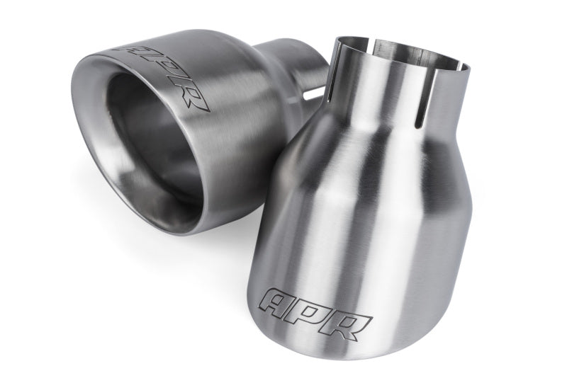 APR Double-Walled Slash-Cut Exhaust Tips - Universal - 4in Brushed, Set of 2 - APR