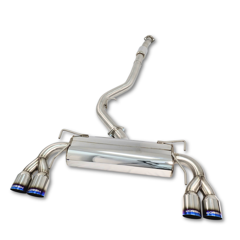 KORSH stainless cat-back exhaust with quad titanium tips – Subaru WRX STI hatch (GR) - KORSH