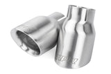 APR Double-Walled 3.5in Slash-Cut Exhaust Tips - Universal - Brushed Silver, Set of 2