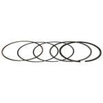 Manley steel top ring, Napier second ring and tabbed oil rails side by side (product illustration) - Manley Thumbnail