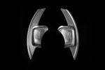 LEYO Sportline paddle shift extensions – silver pair front view, low light - LEYO Thumbnail