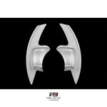 LEYO Sportline paddle shift extensions – silver pair front view, bright studio shot - LEYO Thumbnail