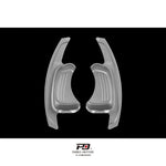 LEYO S tronic billet paddle extension V2 – silver pair, front view - LEYO Thumbnail