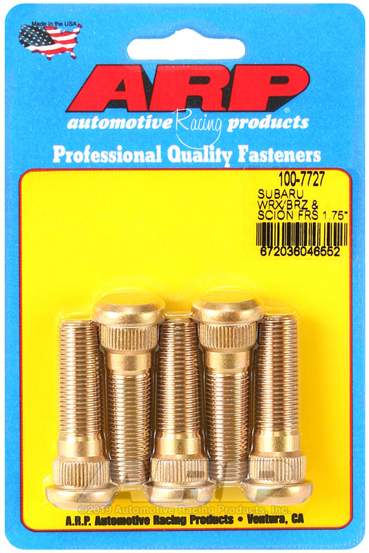 ARP Extended Wheel Stud Kit - Subaru BRZ (ZC6 / ZD8) / Toyota 86 (ZN6 / ZN8) / WRX (VA) - M12 x 1.25, 1.75in, 5 Pack