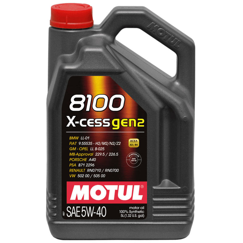 Motul 8100 X-CESS Gen 2 Synthetic Engine Oil - 5W-40 5L - Motul