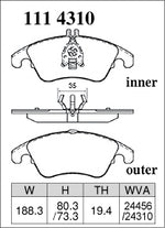 DIXCEL Front Brake Pads - Mercedes-Benz C-Class (W204) / E-Class (W212) / CLS (C218) / SLK (R172) Pad Shape - Dixcel Brakes Thumbnail