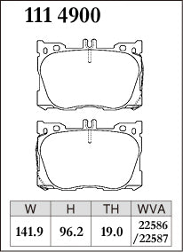 Pad Shape for Dixcel Front Brake Pads – Mercedes-Benz GLC200 / GLC220d / GLC300 / GLC350e / GLC43 (X253)