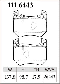 Pad Shape for Dixcel Front Brake Pads – Mercedes-Benz GLC350e / GLC43 (X254)